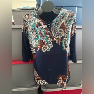 Paisley Print Navy Top p56
